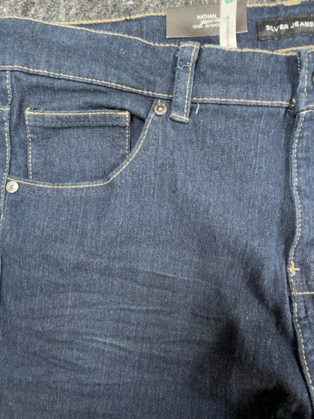 Silver Jeans Nathan Skinny Boys 16 Dark Wash Stretch Denim NWT Eco Fit